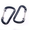 Aluminum 5KN Black Laser Logo Wiregate Metal Snap Hook Spring Clamp Hook Karabiner