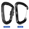 10KN Black Laser Logo Wiregate Screw Hook Metal Spring Clip Lightweight Hammock Swing Clip Custom Carabiner