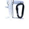 D Shape Flat Black Aluminum 6061 Snap Hook With Screw Keychain Carabiner