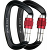 Heavy Duty D Shape Custom Carabiner Black Aluminum Carabiner 25kn Swivel Rated Carabiners Locking