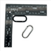 Black Silver 4.4mmx50mm Runway Type Shape Aluminum Snap Hook Carabiner Clip