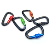 Factory Wholesale Locking Carabiner Climbing Carabiner D Shape Screw Gate Aluminum Carabiner Customized Color and logo 12KN