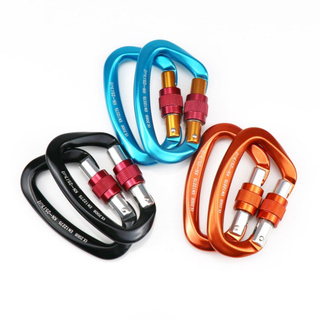 BT-AF812 Climbing Locking Carabiner Screw D Shape Aluminum 7075 25KN Safety Hook