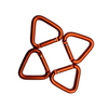 70mm Orange Triangle Aluminum Carabiner Hooks Dog Leash Aluminum Carabiner Quick Keychain Link Bag Strap Buckle