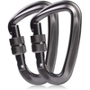 10KN Black Laser Logo Screw Gate Metal Lightweight Hammock Dog Leash Screw Locking Carabiner Climbing Custom Carabin