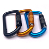 Custom 9KN D Shape Lanyard Auto Locking Screw Hooks Outdoor Camping Multi Tool Pin Black Carabiner