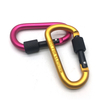 BT-A10 8CM Promotion 8mm Keychain Custom Aluminum 6061 Colorful D Shape Screw Keychain Snap HooK Aluminium Alloy Carabiner