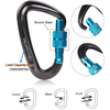 10KN Black Laser Logo Screw Gate Metal Lightweight Hammock Dog Leash Screw Locking Carabiner Climbing Custom Carabin