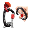 D Shape Black Outdoor Camping Aluminum Locking Mosquetones 25kn Self-locking Heavy Duty Carabiners