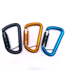 Promotional Keychains Carabiners 5KN Safety D Shape Aluminum Clip Heavy Duty Screw Locking Strap Hook Carabiner Double Locking