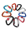 D Shape Black Outdoor Camping Aluminum Locking Mosquetones 25kn Self-locking Heavy Duty Carabiners