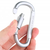 Wholesale Promotional Aluminum Climbing Carabiner Matte Black Sliver Flat Carabiner Logo Customized