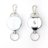 Retractable Badge Holder Reel Well Metal ID Badge Holder with Belt Clip Key Ring for Name Card Keychain