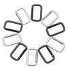 Oxidation Keychain Aluminum Flat Hooks Carabiner 50mm Black Locking Square Carabiner With Strap