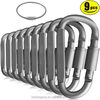 Aluminum D Ring Locking Carabiner Clip Camping Key Chain Screw Hook Carabiner Grey D Shape Super Strong Outdoor Aluminum 6061
