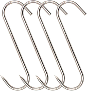 10inch10mm Heavy Duty Stainless Steel Butcher Hooks for Hanging Beef Meat Hook Suspension Hooks
