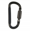 Wholesale Promotional Aluminum Climbing Carabiner Matte Black Sliver Flat Carabiner Logo Customized