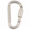 Wholesale Promotional Aluminum Climbing Carabiner Matte Black Sliver Flat Carabiner Logo Customized