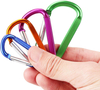 Flat Aluminum D Shape Camping Water Bottle Mini Keychain Hook Clip Aluminum 2 Inch Small Carabiner