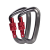 10KN Black Laser Logo Screw Gate Metal Lightweight Hammock Dog Leash Screw Locking Carabiner Climbing Custom Carabin