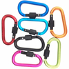 BT-A10 8CM Promotion 8mm Keychain Custom Aluminum 6061 Colorful D Shape Screw Keychain Snap HooK Aluminium Alloy Carabiner