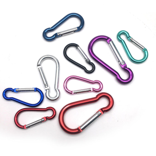 5x50 Aluminum Springs Flat Design Aluminum 6061Climbing Clip Aluminum Snap Hook Colorful Keychain