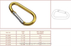 Factory Wholesale Yellow 8mm Aluminum Snap Hook Egg Shaped Carabiners for Keychain
