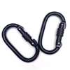 BT-2441 Metal Galvanized Oval Heavy Industry Safety Screw Hook Locking Big 25kn Self-locking Carabiner Black Metal Hook