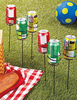 OEM Outdoor Colorful Steel Drink Holder Stakes Multi-functional Wine Glass Cup Holder