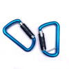 Custom 9KN D Shape Lanyard Auto Locking Screw Hooks Outdoor Camping Multi Tool Pin Black Carabiner