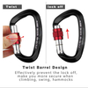 Heavy Duty D Shape Custom Carabiner Black Aluminum Carabiner 25kn Swivel Rated Carabiners Locking